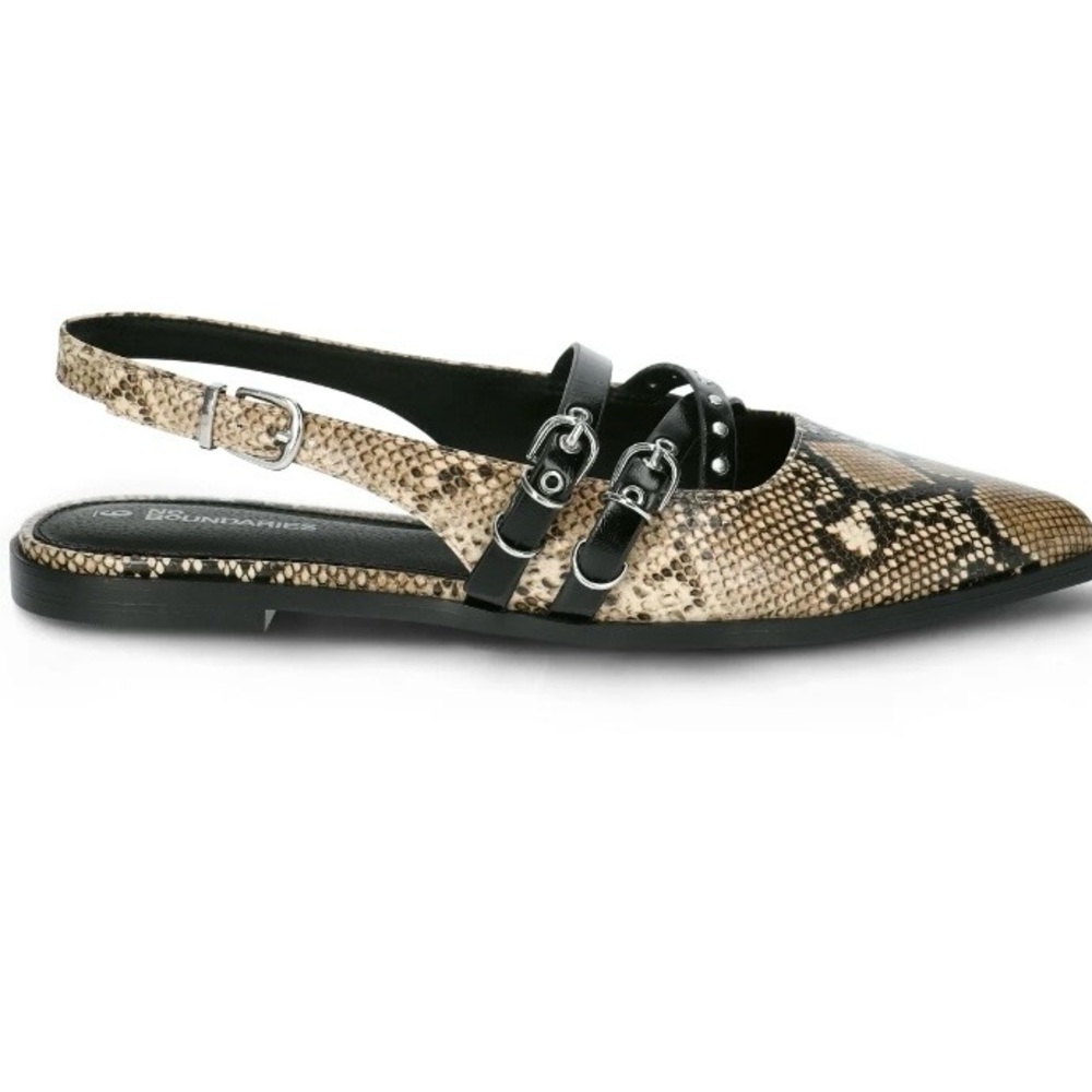 Women's Snakeskin Slingback Flats - Picture 2 of 4